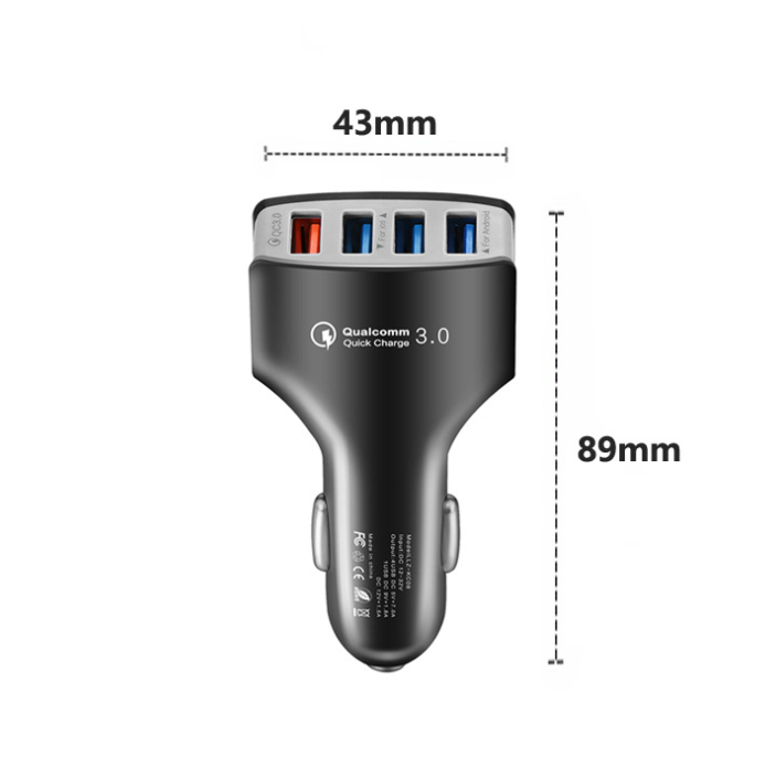 Qc3.0 car charger multi-function one for four car charger 4USB5V9V12V car phone charger