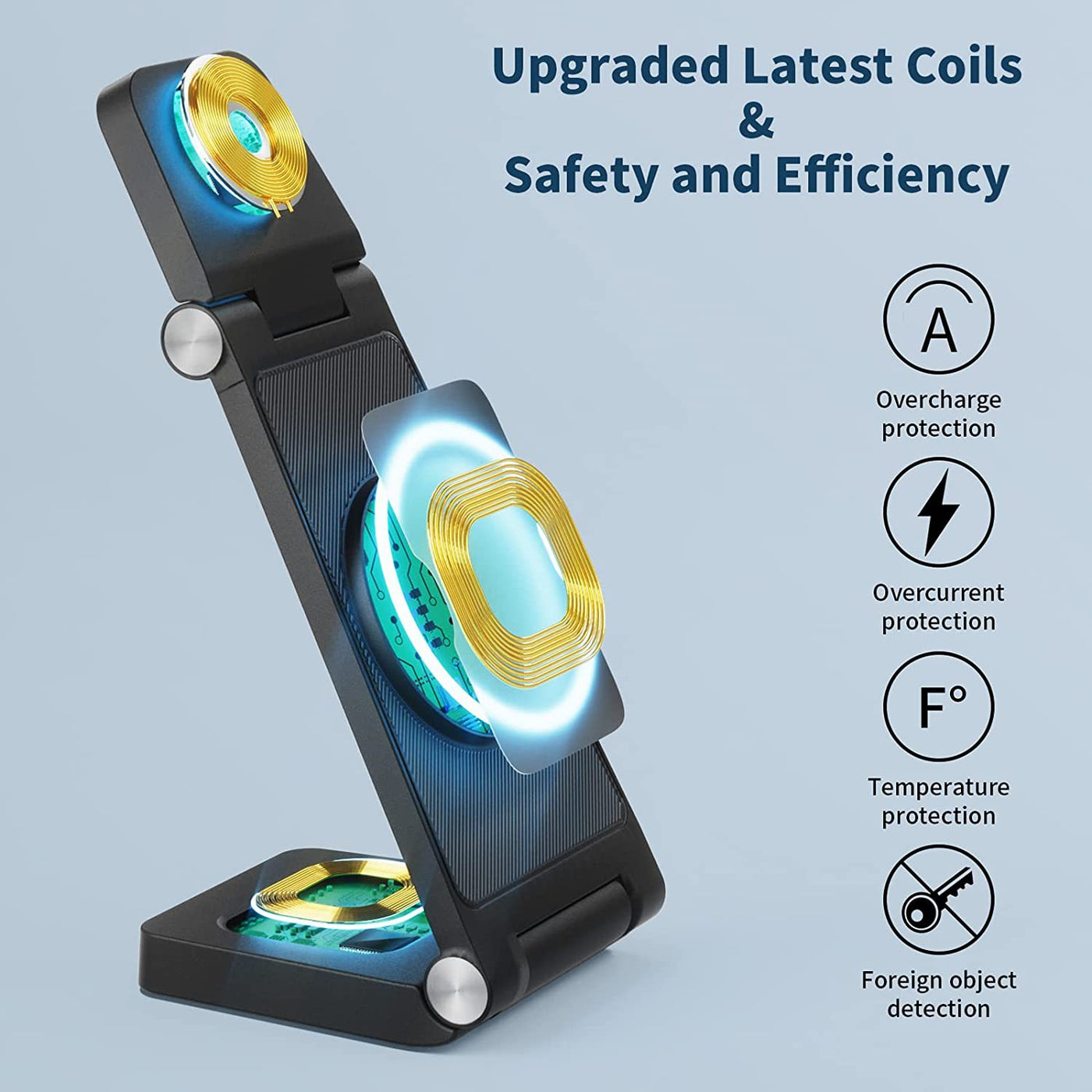 New Vertical Folding Magnetic Three-in-one Wireless Charger