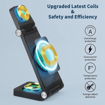 New Vertical Folding Magnetic Three-in-one Wireless Charger