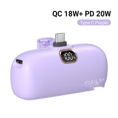 Pocket Portable Capsule Power Bank With Interface