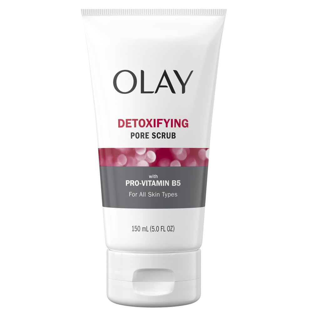 Olay Facial Cleanser Regenerist, Detoxifying Pore Scrub & Exfoliator, 5 Fl Oz (Pack of 3)