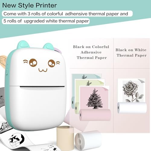 Mini Portable Wireless Smart Inkless Printer 57mm Thermal Paper Printer
