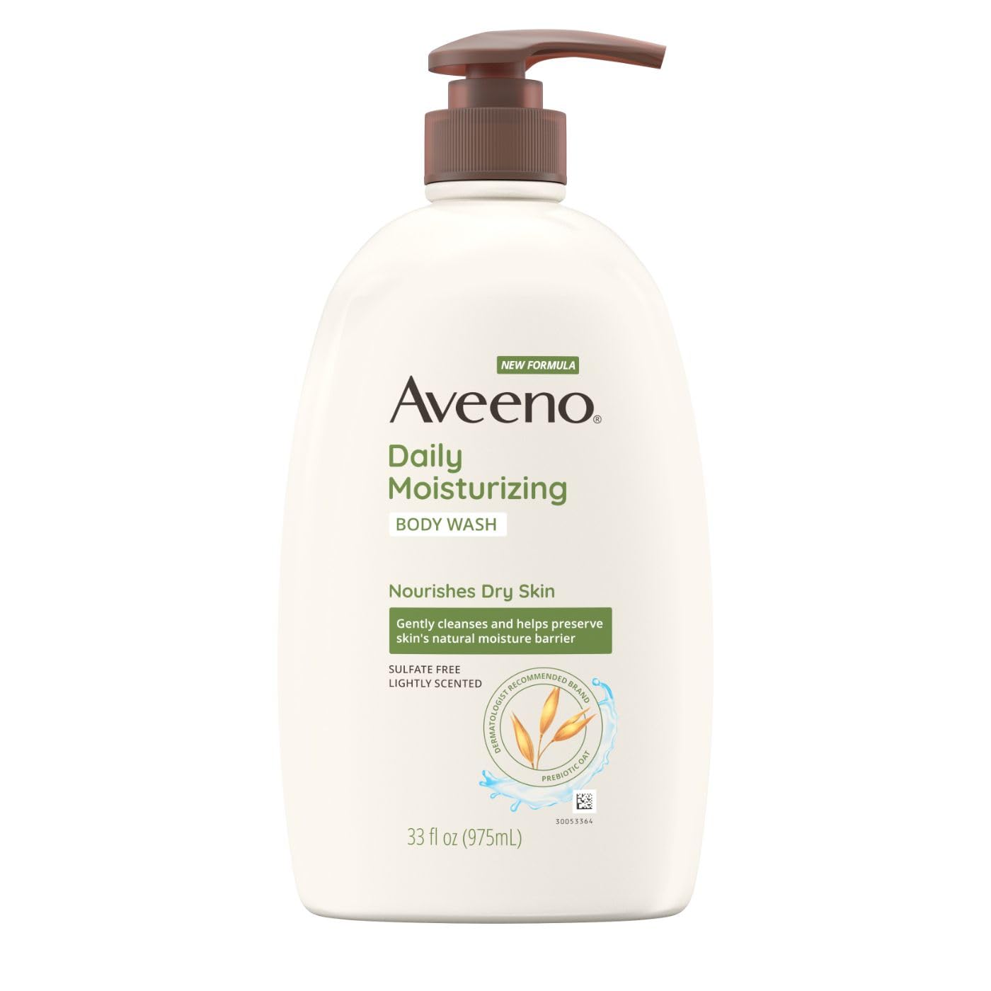 Aveeno Daily Moisturizing Body Wash - Soothing Oat Creamy Shower Gel - Soap-Free, Dye-Free - Light Fragrance - 33 Fl Oz