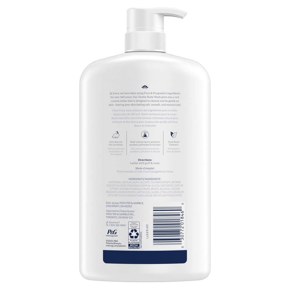 Ivory Mild & Gentle Body Wash, Original Scent, 35oz