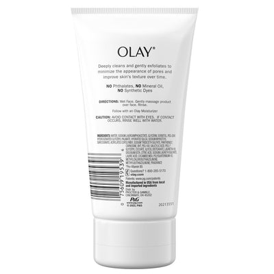 Olay Facial Cleanser Regenerist, Detoxifying Pore Scrub & Exfoliator, 5 Fl Oz (Pack of 3)