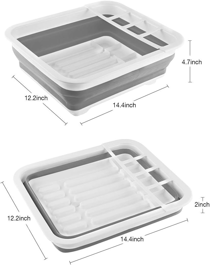 Collapsible Dish Drying Rack - Portable Kitchen Organizer, Space-Saving, for RV, Campers, Travel