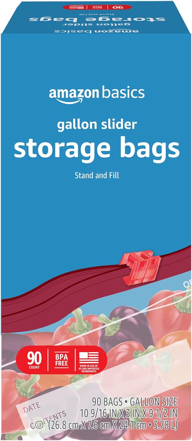 Slider Gallon Food Storage Bags, 90 Count (Previously Solimo)