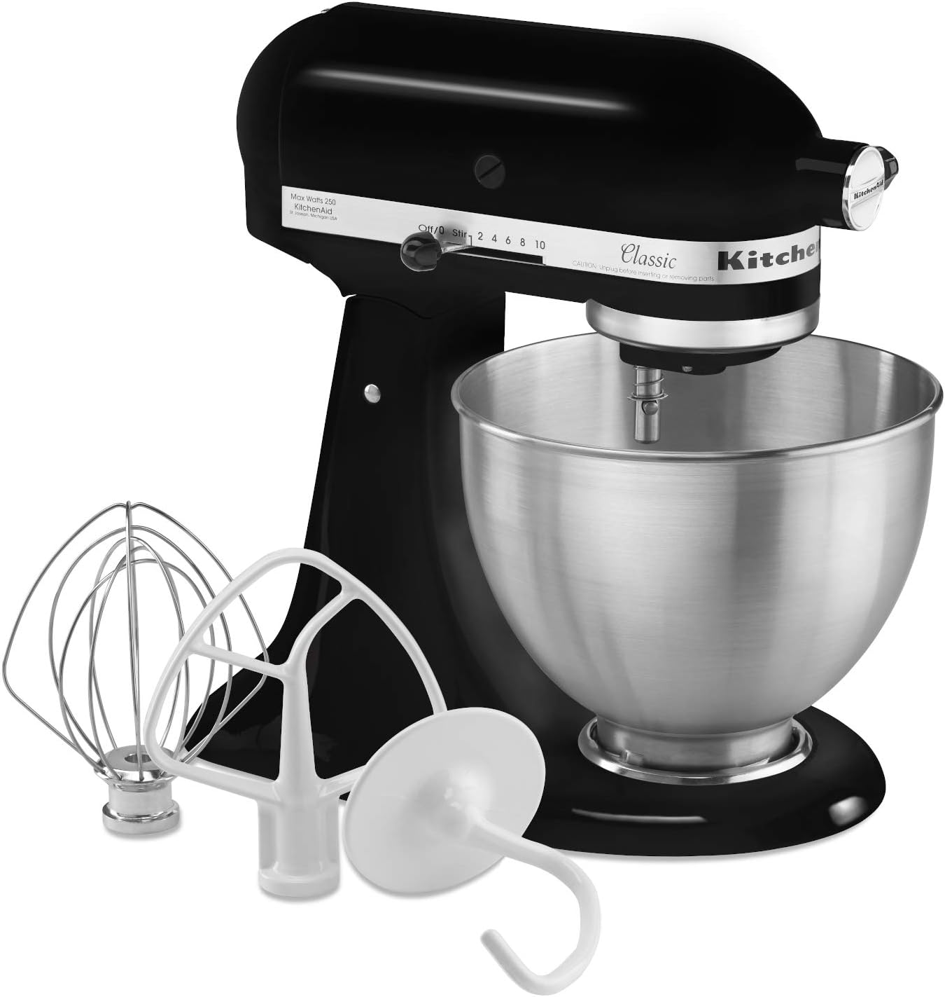 KitchenAid Classic Series 4.5 Quart Tilt-Head Stand Mixer K45SS, Onyx Black