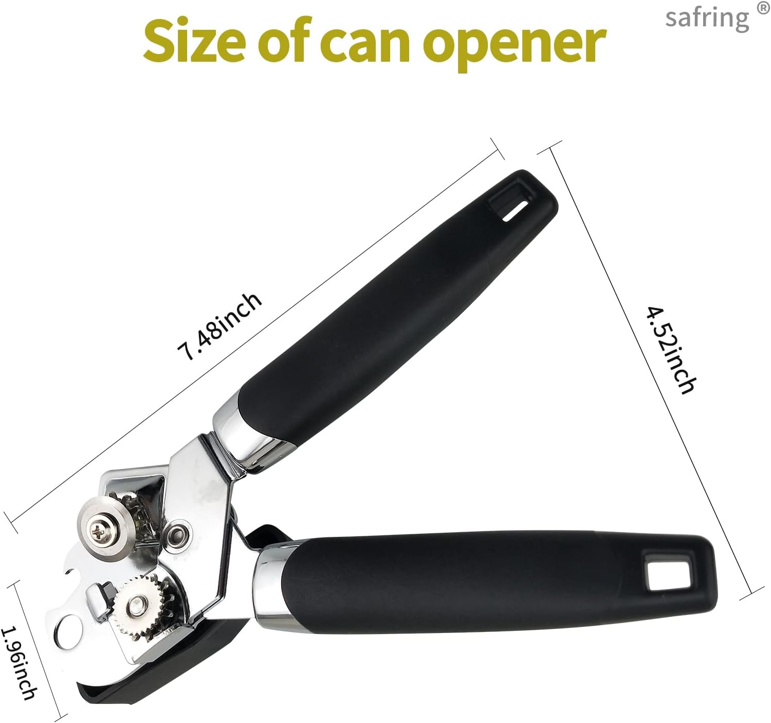 Manual Stainless Steel Can Opener - Heavy Duty, Comfortable Handle, Sharp Blade, Multifunctional