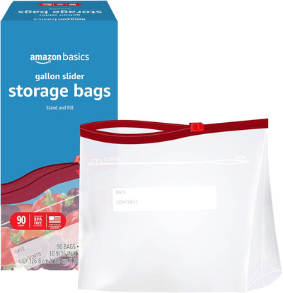 Slider Gallon Food Storage Bags, 90 Count (Previously Solimo)