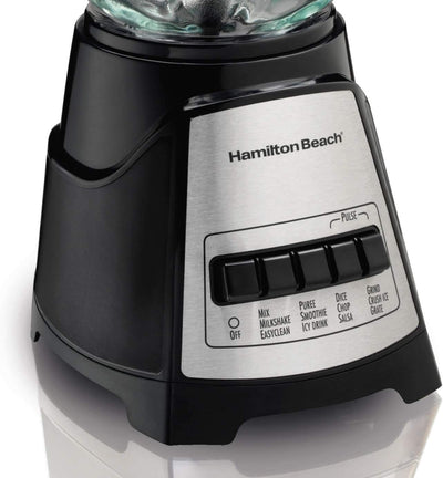 Hamilton Beach Power Elite Wave Action blender-for Shakes & Smoothies, Puree, Crush Ice, 40 Oz Glass Jar, 12 Functions, Stainless Steel Ice Sabre-Blades, Black (58148A)