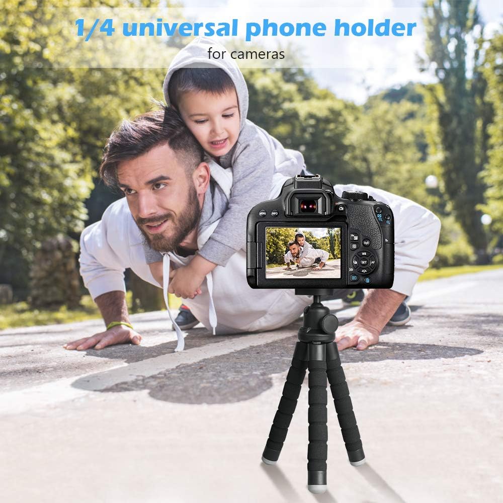 Ubeesize Phone Tripod - Portable, Flexible, Wireless Remote, Black