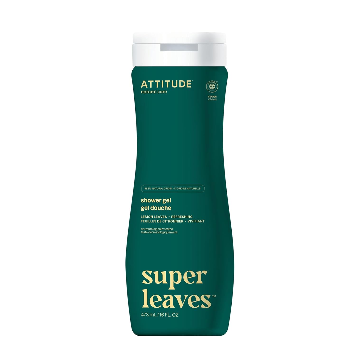 ATTITUDE Lemon Leaves Body Wash - EWG Verified, Plant-Based, Vegan - 16 Fl Oz