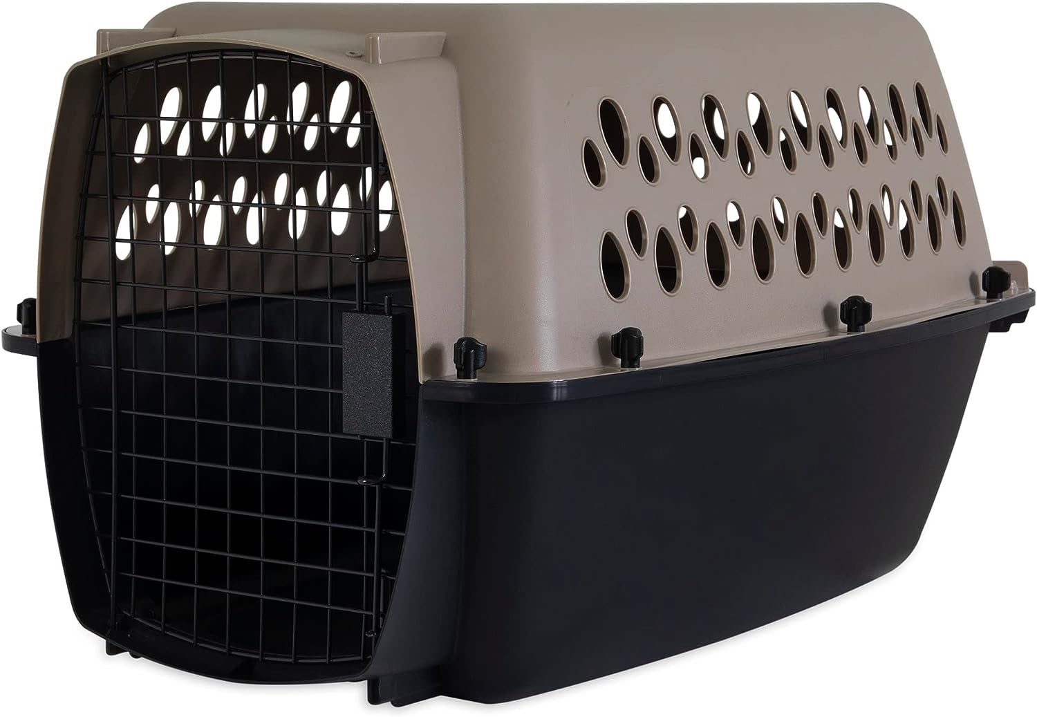 Petmate Vari Dog Kennel 24" - Taupe & Black, Portable for Pets 10-20lbs, Made in USA