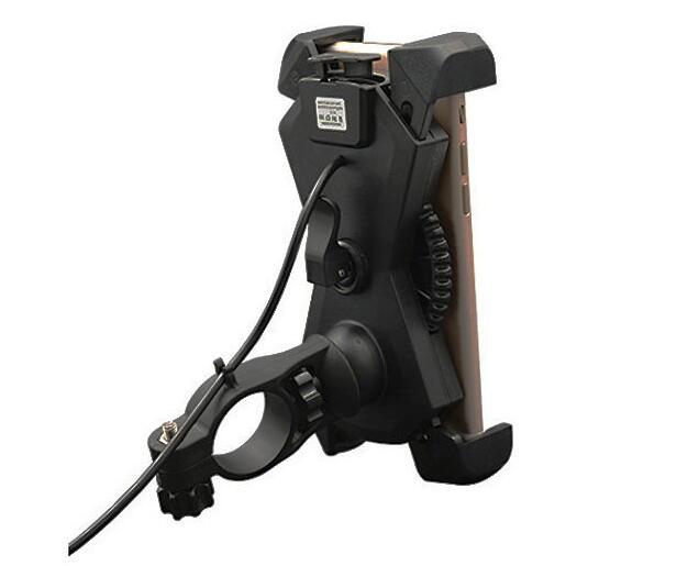 Motorcycle Retractable Mobile Phone Holder USB Car Charger