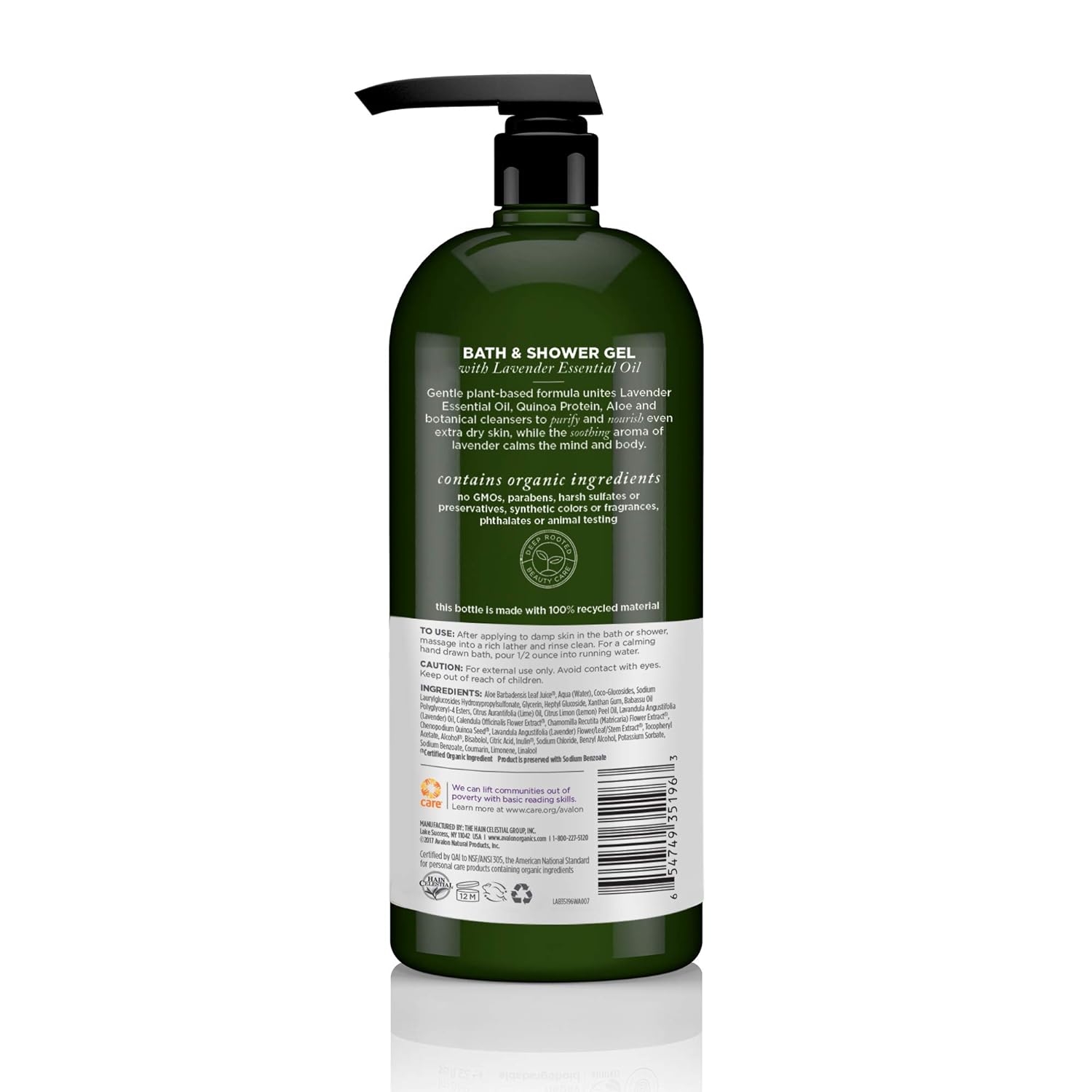 Avalon Organics Bath & Shower Gel, Nourishing Lavender, 32 Oz