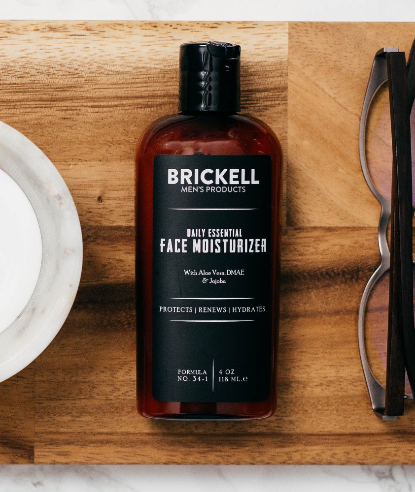 Brickell Men's Daily Face Moisturizer - Natural, Organic, 4 oz, Hyaluronic Acid, Green Tea, Jojoba