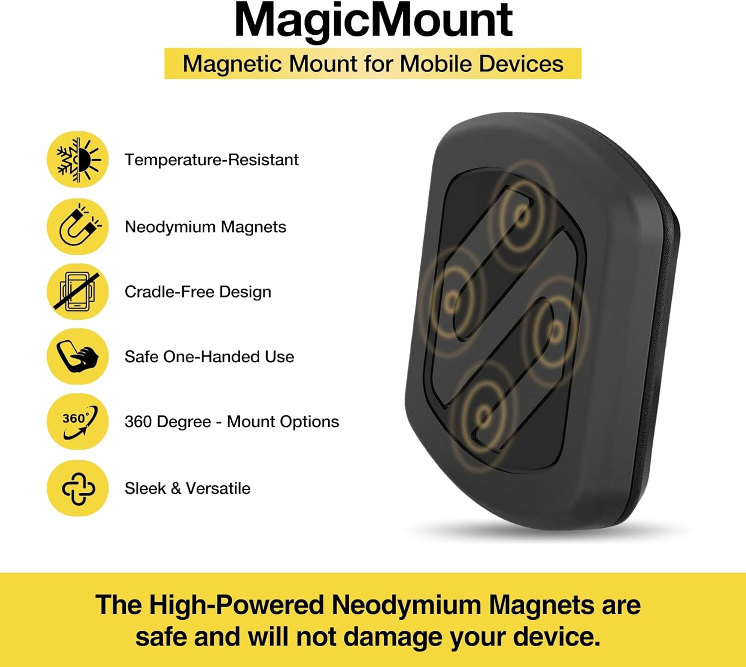 Scosche MAGDMB MagicMount Magnetic Car Phone Mount - Dashboard Holder, 360° Adjustable, Universal Compatibility