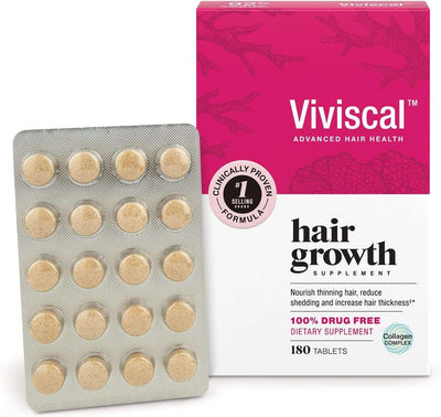 Viviscal Hair Growth Supplements - Clinically Proven, Proprietary Collagen Complex, 180 Tablets - 3 Month Supply