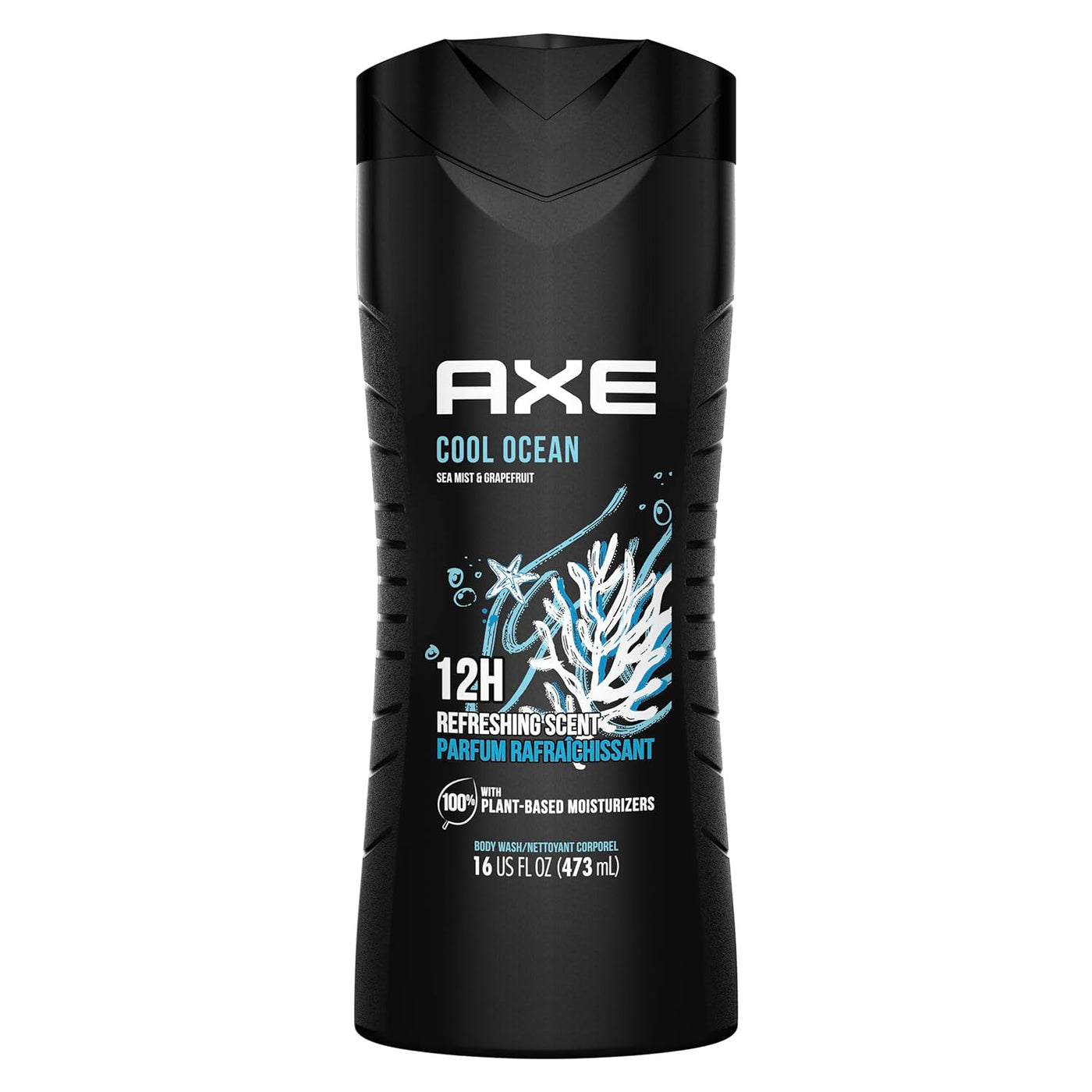 AXE Cool Ocean Men's Body Wash - 16 oz - 12H Refreshing Scent, Clean and Fresh