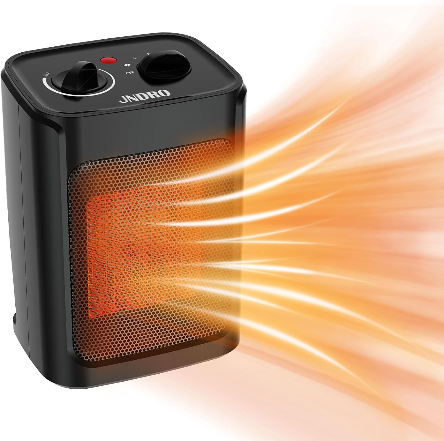 Portable Electric Space Heater - 1500W/750W, Safe & Quiet, Ceramic Mini Heater with Thermostat