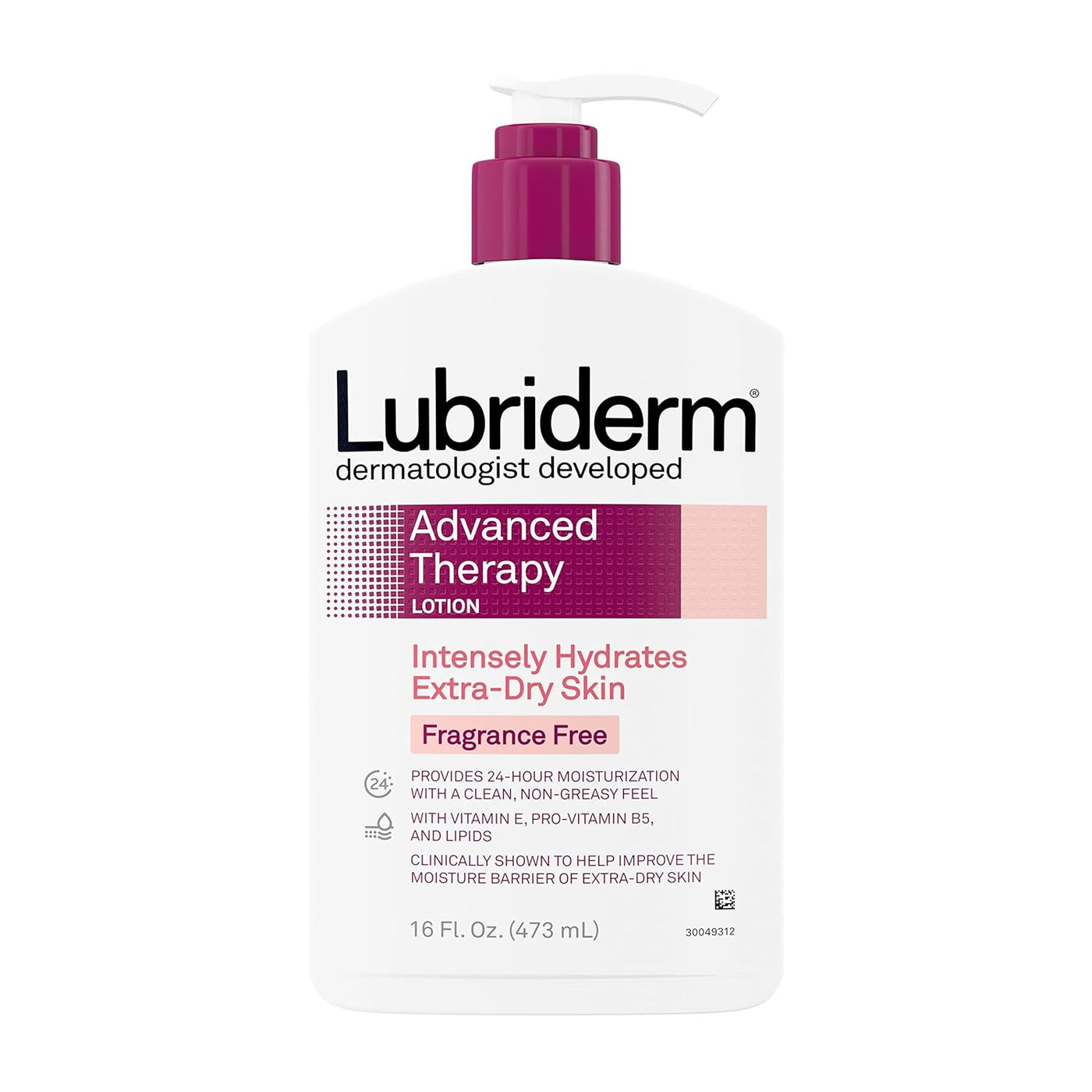 Lubriderm Advanced Therapy Lotion with Vitamins E and B5 - Deep Hydration, Non-Greasy, 16 fl. oz (Pack of 2)
