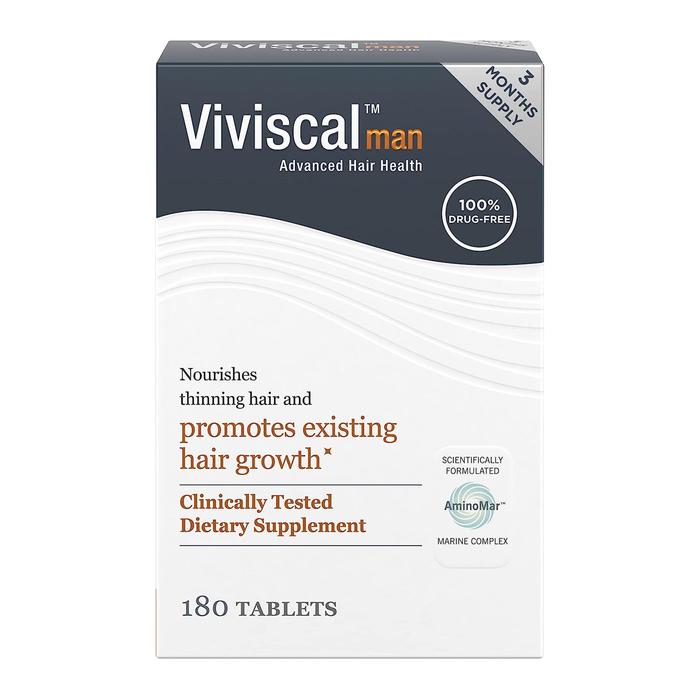 Viviscal Men's Hair Growth Supplements - Clinically Proven, Collagen Complex, 180 Tablets - 3 Month Supply