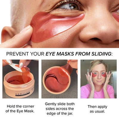 DRMTLGY Brightening Eye Masks - Caffeine Eye Masks for Dark Circles and Puffiness with Hyaluronic Acid - 60 Under Eye Patches for Puffy Eyes