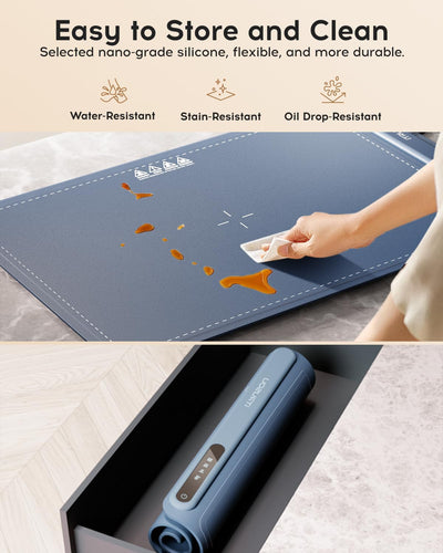iTRUSOU Electric Warming Tray - Full Surface Heating,Rollable & Portable,Premium Silicone Nano-Material,3 Temperature Settings,Auto Shut-Off -Versatile Food Warmer for Gatherings,Parties,Everyday Use
