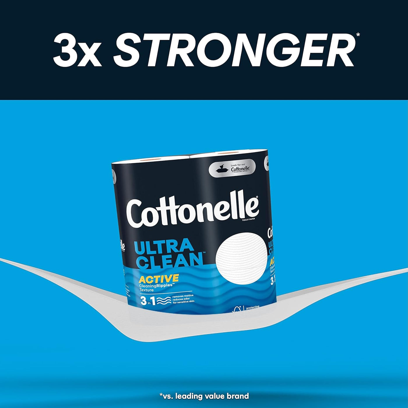 Cottonelle Ultra Clean Toilet Paper, 1-Ply, 24 Mega Rolls (132 Regular Rolls), 388 Sheets per Roll, Packaging May Vary