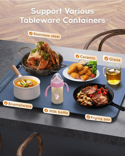 iTRUSOU Electric Warming Tray - Full Surface Heating,Rollable & Portable,Premium Silicone Nano-Material,3 Temperature Settings,Auto Shut-Off -Versatile Food Warmer for Gatherings,Parties,Everyday Use