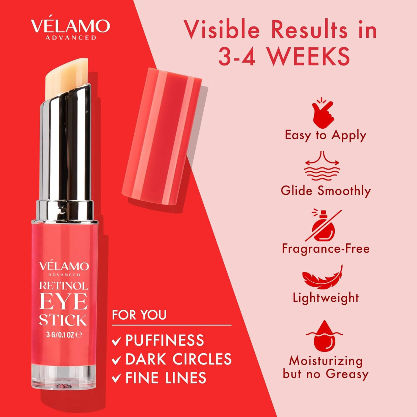 Retinol Eye Stick - Anti-Aging Cream, Reduces Lines, Dark Circles, Visible Results in 3-4 Weeks
