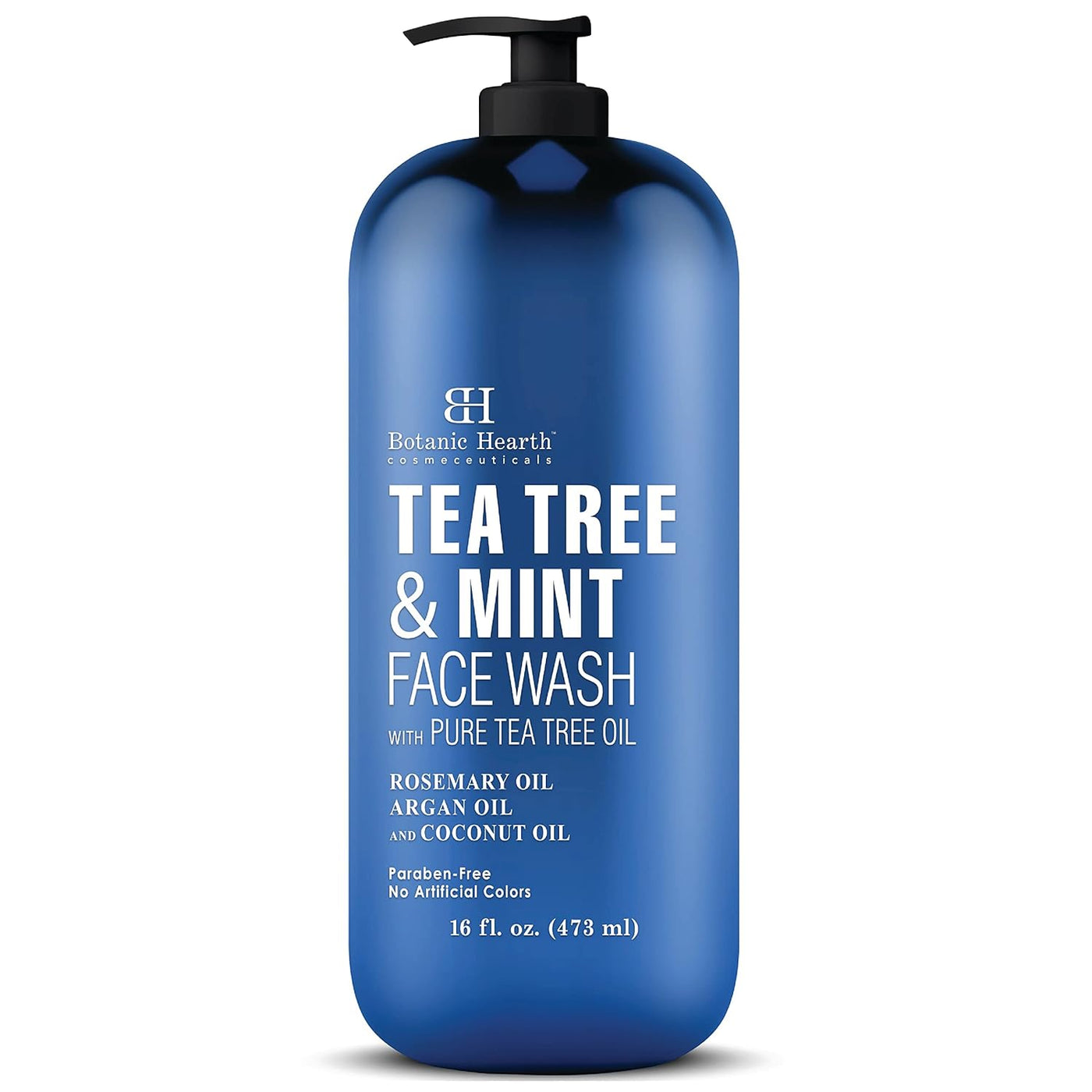 Botanic Hearth Tea Tree Face Wash - Acne Fighting Liquid Soap, 16 fl oz, for Men and Women
