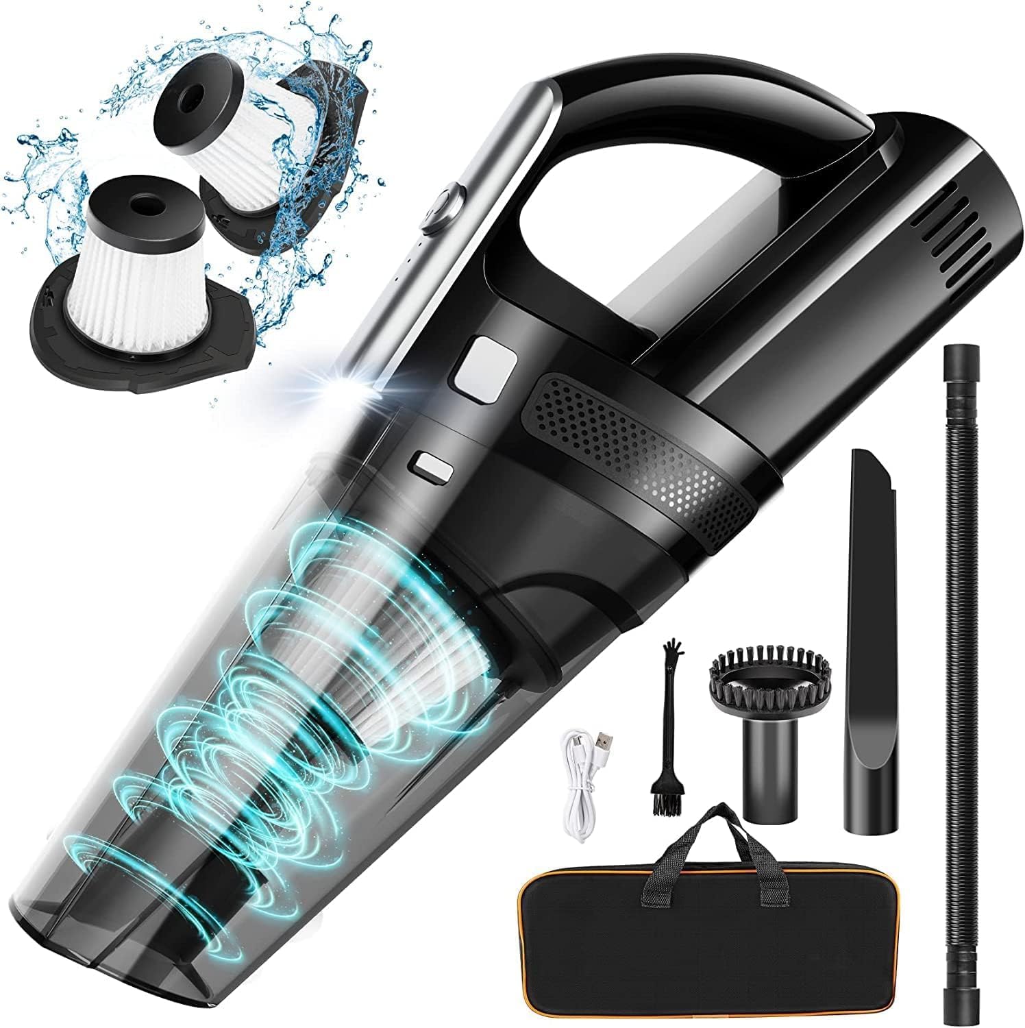 Mini Handheld Rechargeable Vacuum - 8000PA Powerful Suction, Car, Home, Office