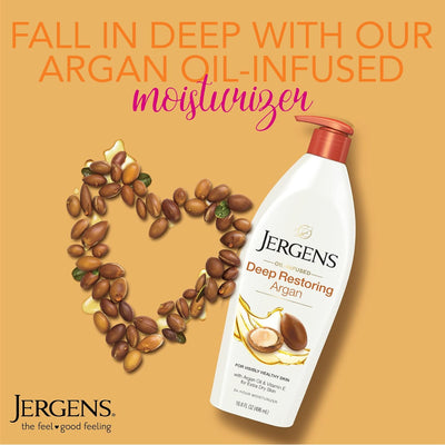 Jergens Argan Oil Moisturizer - Deep Restoring, Reviving, 16.8 oz