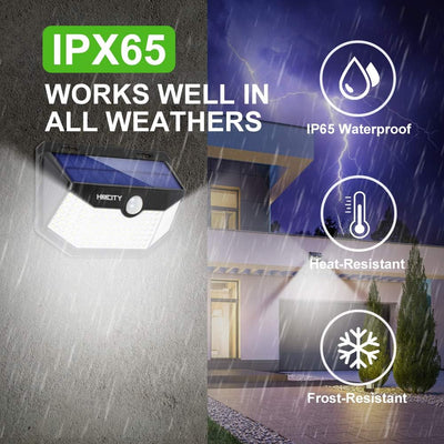 Solar Lights Outdoor 120 LED with Lights Reflector and 3 Lighting Modes,Solar Motion Sensor Wall Lights, IP65 Waterproof Solar Powered Wall Lights for Garden Patio Yard Deck Pendant Lights(4Pack)
