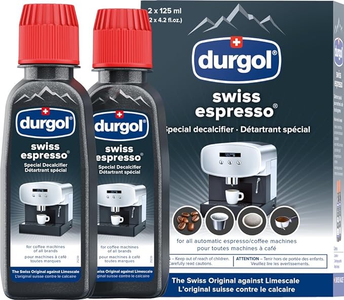 Durgol Swiss Espresso Descaler - 4.2oz, Pack of 2 - For Espresso Machines and Coffee Makers