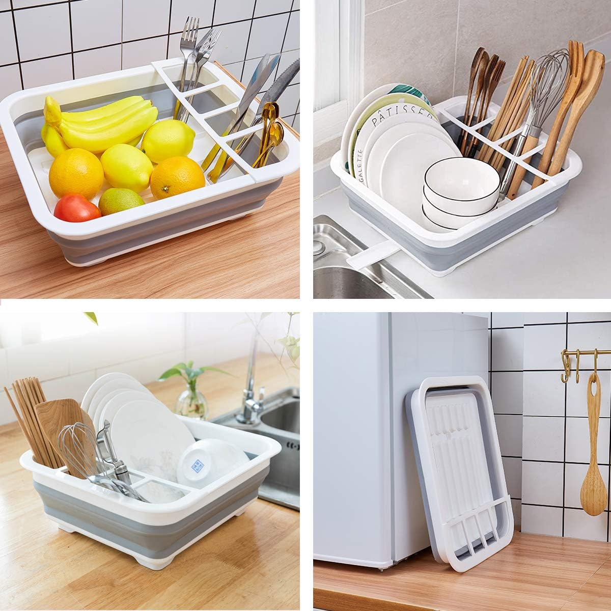 Collapsible Dish Drying Rack - Portable Kitchen Organizer, Space-Saving, for RV, Campers, Travel