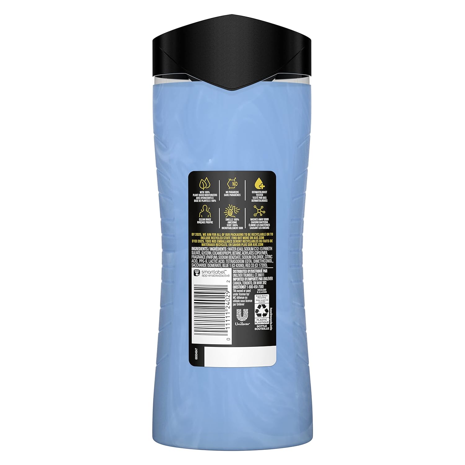 AXE Body Wash - Charge and Hydrate - Energizing Citrus Scent - 100% Recycled Bottle - 16 oz