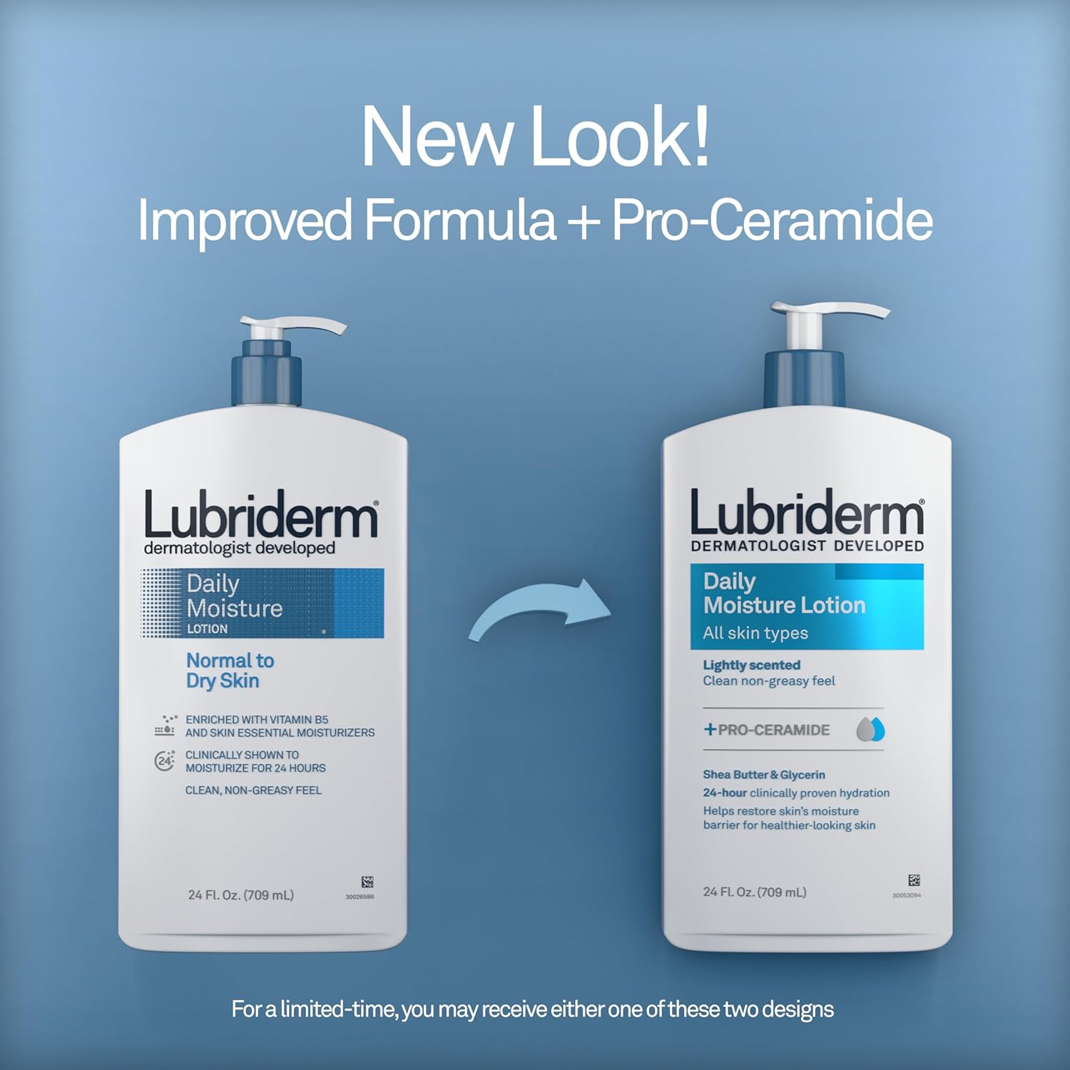 Lubriderm Daily Moisture Lotion - Pro-Ceramide, Shea Butter, Glycerin - 24 fl. oz