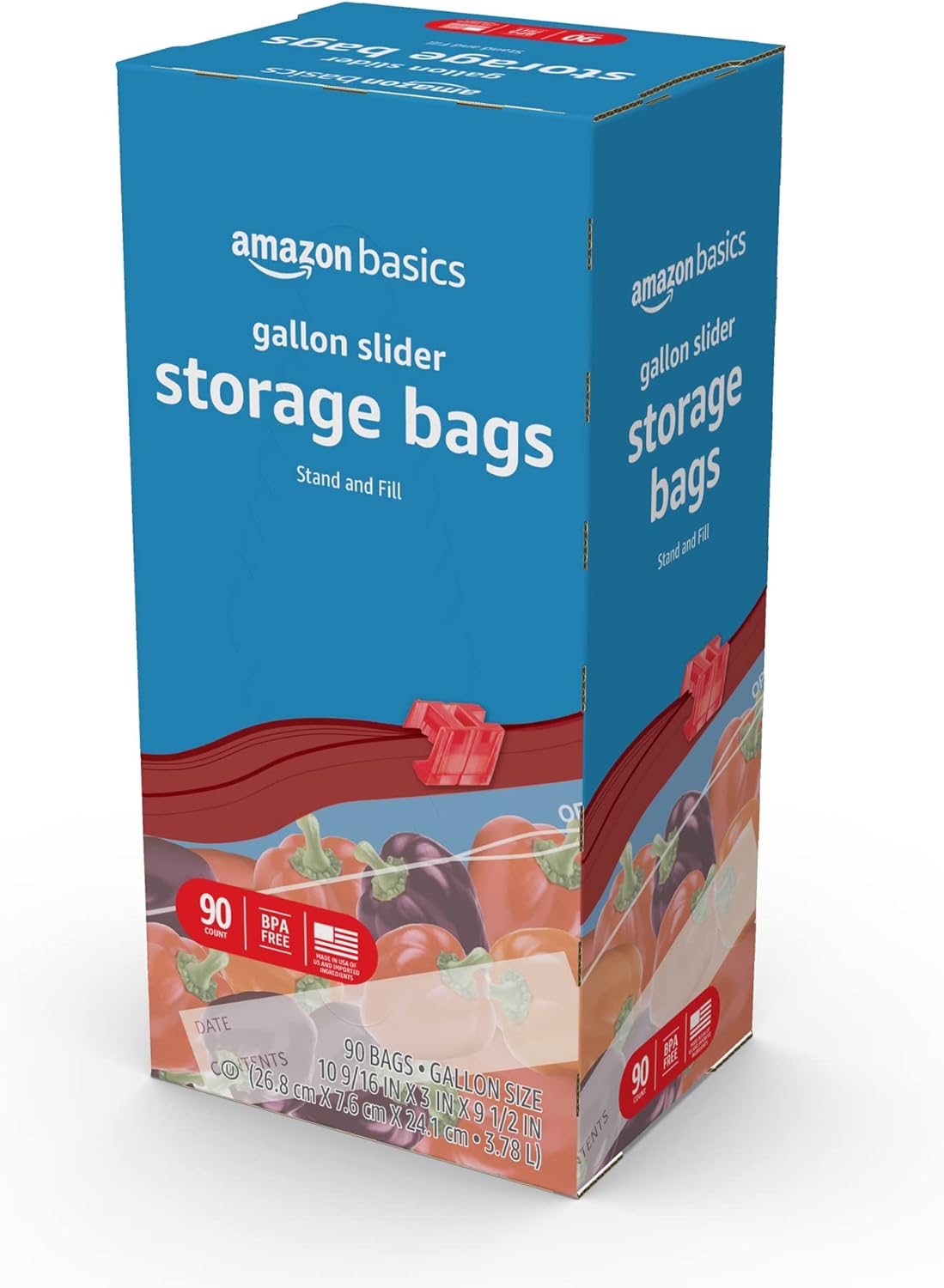Slider Gallon Food Storage Bags, 90 Count (Previously Solimo)