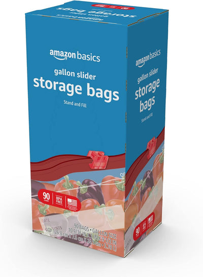 Slider Gallon Food Storage Bags, 90 Count (Previously Solimo)