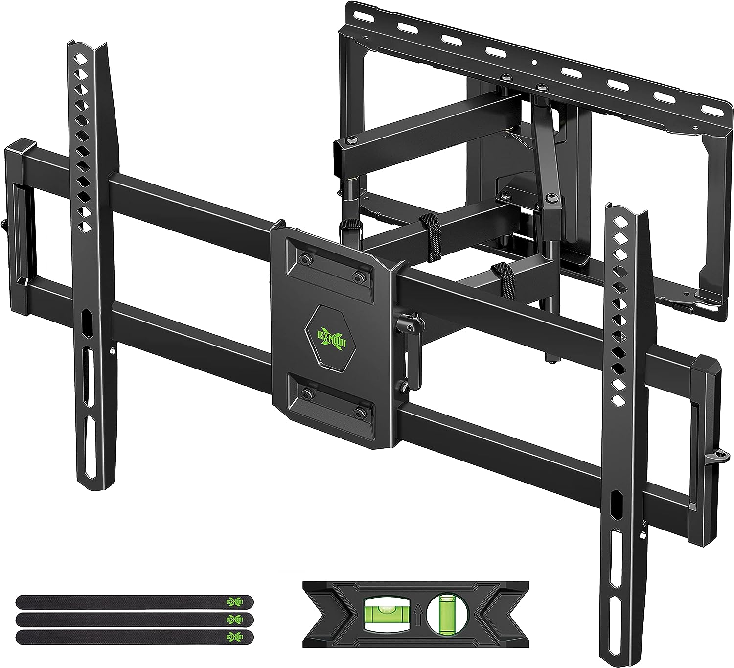 USX MOUNT Full Motion TV Wall Mount for Most 47-84 inch Flat Screen/LED/4K TV, Mount Bracket Dual Swivel Articulating Tilt 6 Arms, Max VESA 600x400mm, Holds up to 132lbs, Fits 8” 12” 16" Wood Studs