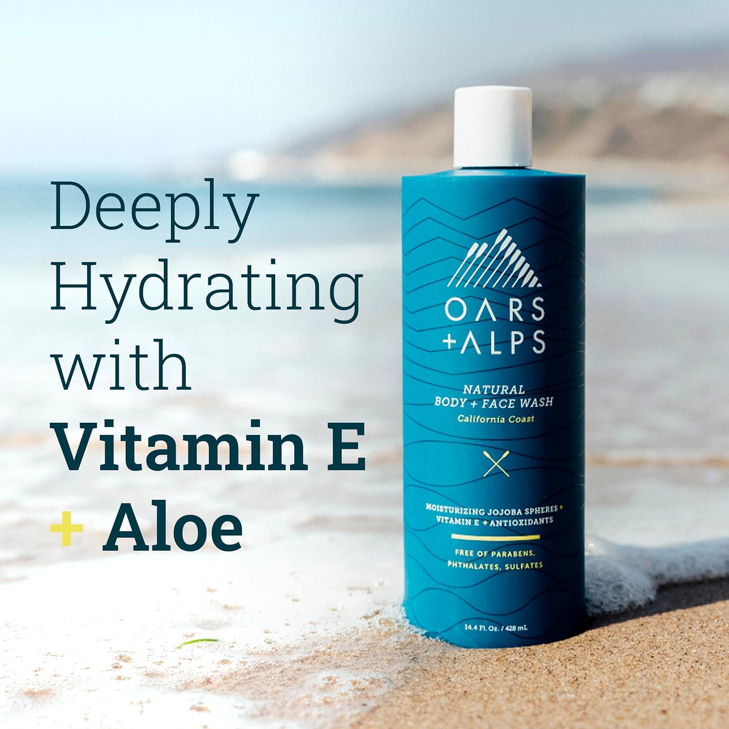 Oars + Alps Men's Moisturizing Body and Face Wash - California Coast - Sulfate Free - 1 Pack