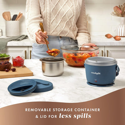 Crock-Pot Electric Lunch Box - Portable Food Warmer, 20-Ounce, Faded Blue