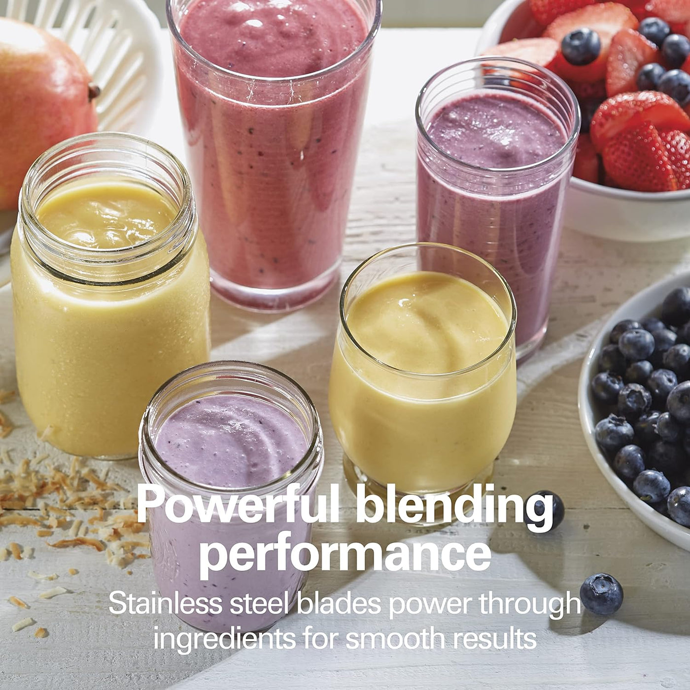 Hamilton Beach Portable Blender - 14 Oz Travel Cup, Stainless Steel Blades, Blue (51132
