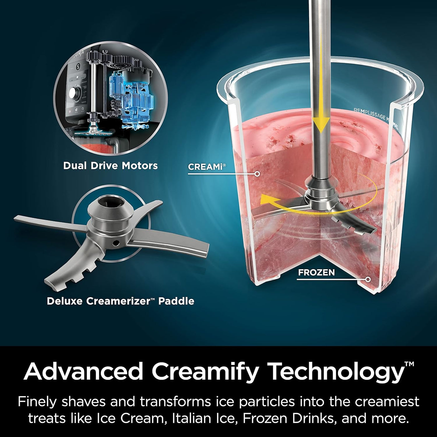 Ninja NC501 CREAMi Deluxe 11-in-1 Frozen Treat Maker - 11 Programs, Silver, 2 Pints