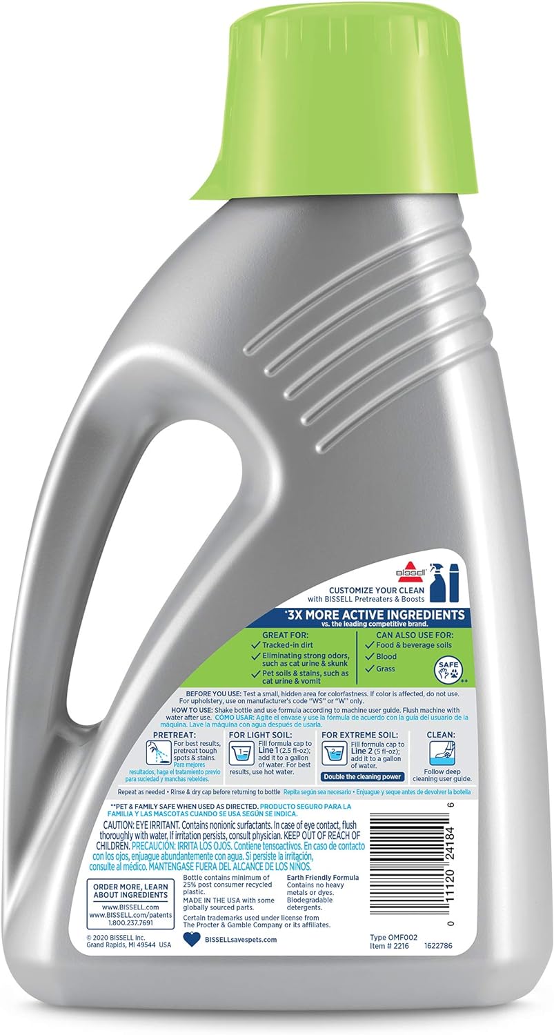 Bissell Professional Pet Urine Elimator with Oxy and Febreze Carpet Cleaner Shampoo 48 Ounce