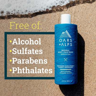 Oars + Alps Men's Moisturizing Body and Face Wash - California Coast - Sulfate Free - 1 Pack