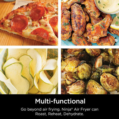Ninja AF101 Air Fryer that Crisps, Roasts, Reheats, & Dehydrates, for Quick, Easy Meals, 4 Quart Capacity, & High Gloss Finish, Grey, Pre-Owned